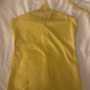 Yellow/cream halter top